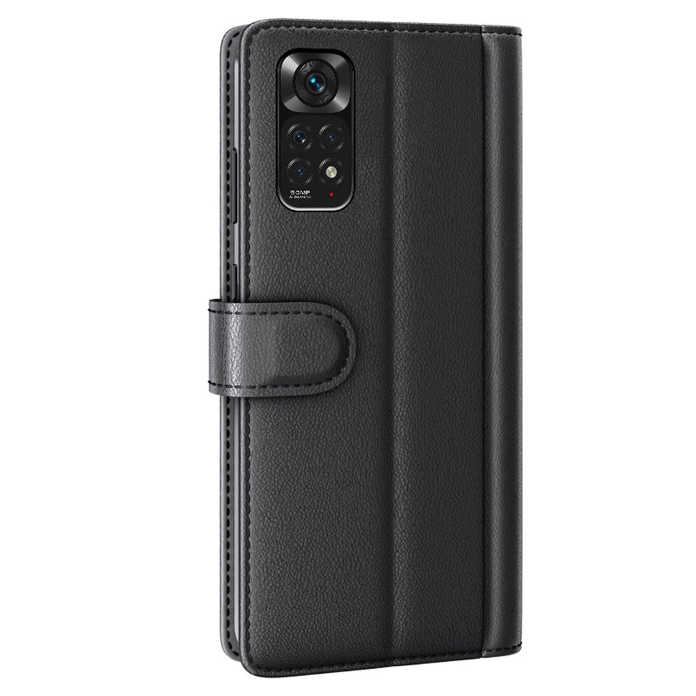 For Xiaomi Redmi Note 11 Pro 5G (Qualcomm)/Note 11 Pro 4G (MediaTek) Split Genuine Leather Flip Wallet Case Shockproof TPU Stand View Book Cover