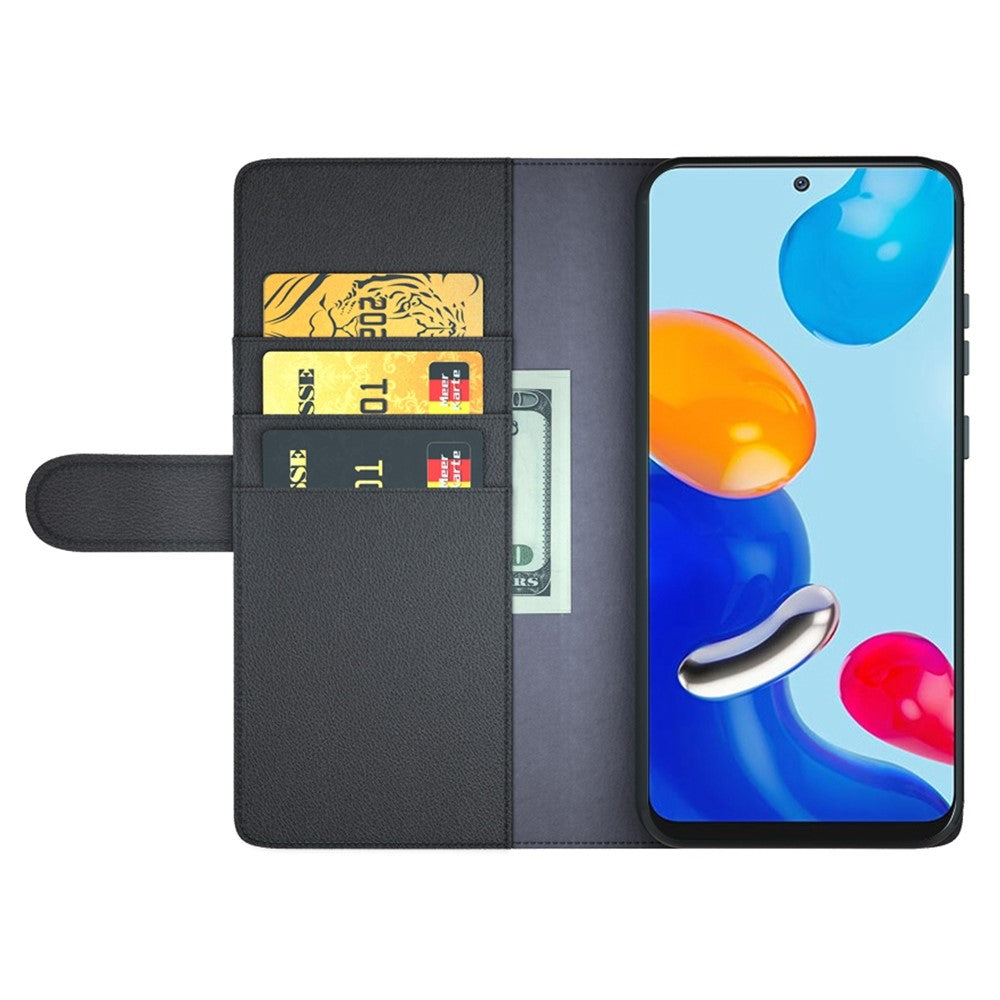 Xiaomi Redmi Note 11 Pro 5G (Qualcomm)/Note 11 Pro 4G (MediaTek) Delat äkta läderfodral med fällbart mönster, stötsäkert TPU-fodral, stativ och bokomslag
