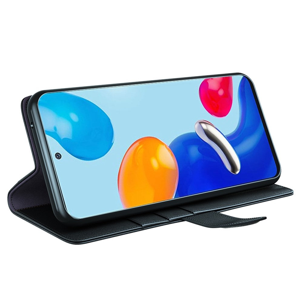 Xiaomi Redmi Note 11 Pro 5G (Qualcomm)/Note 11 Pro 4G (MediaTek) Delat äkta läderfodral med fällbart mönster, stötsäkert TPU-fodral, stativ och bokomslag