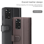 Xiaomi Redmi Note 11 Pro 5G (Qualcomm)/Note 11 Pro 4G (MediaTek) Delat äkta läderfodral med fällbart mönster, stötsäkert TPU-fodral, stativ och bokomslag