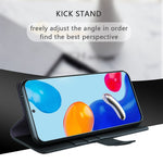 For Xiaomi Redmi Note 11 Pro 5G (Qualcomm)/Note 11 Pro 4G (MediaTek) Split Genuine Leather Flip Wallet Case Shockproof TPU Stand View Book Cover