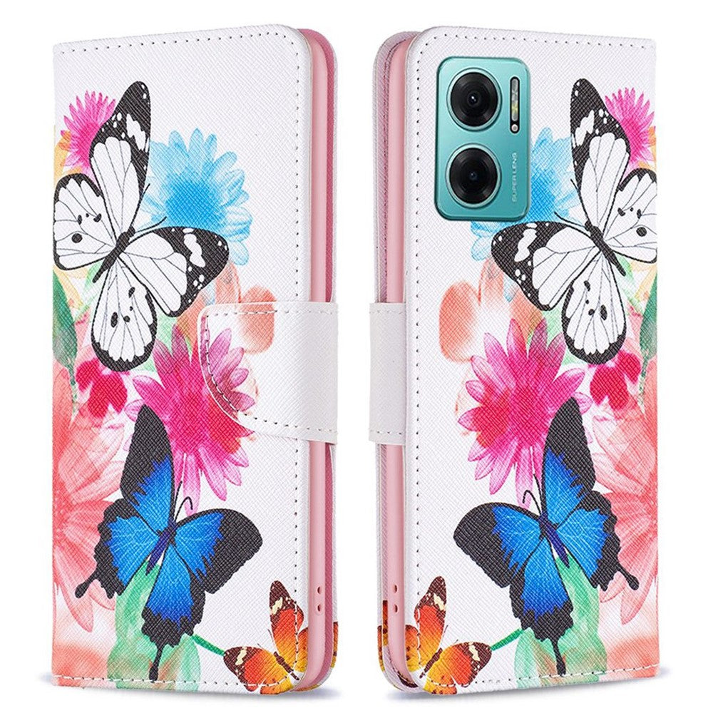 Xiaomi Redmi Note 11E 5G / Redmi 10 5G / Redmi 10 Prime+ 5G mobilskal Mönstertryck PU-läder Plånboksfodral