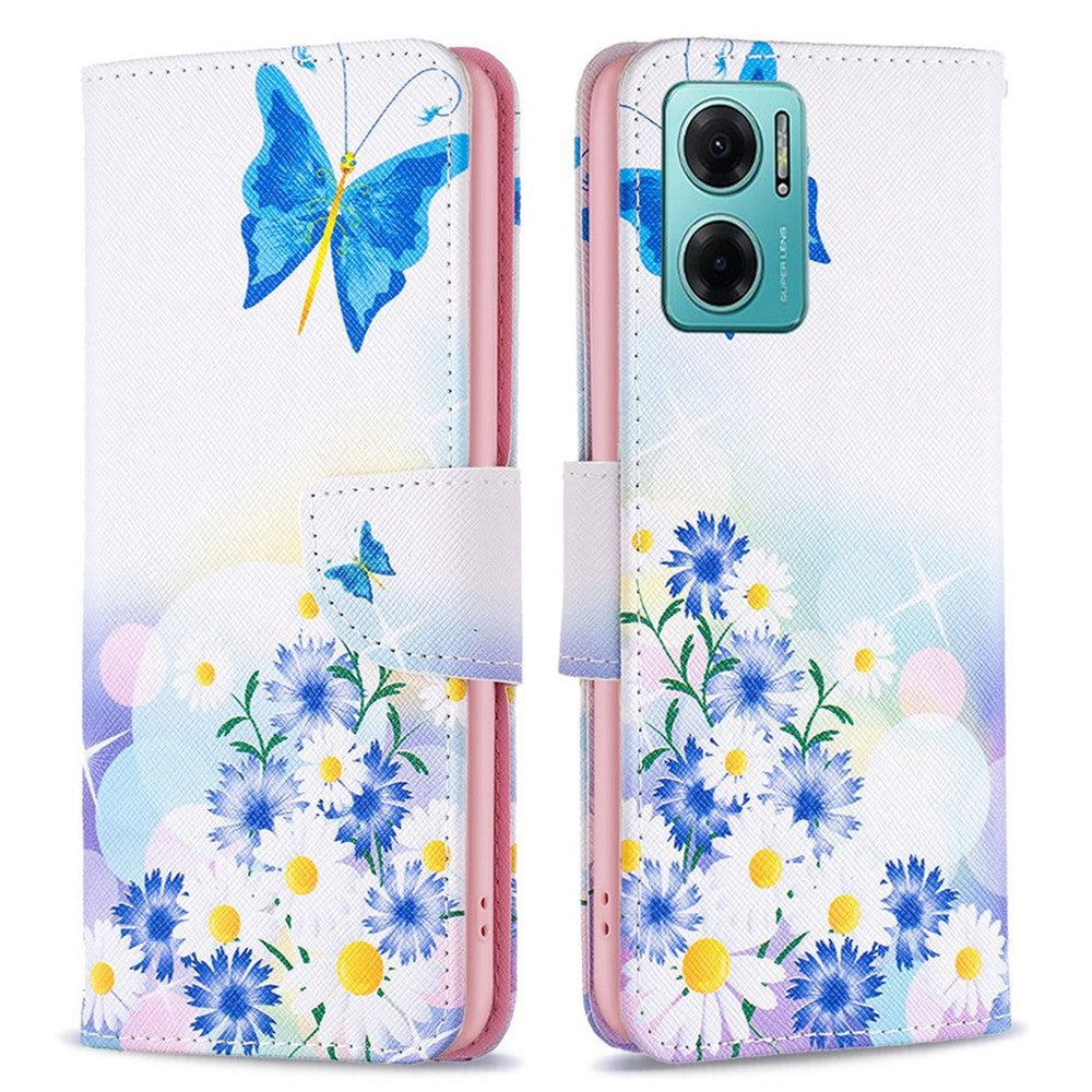 Xiaomi Redmi Note 11E 5G / Redmi 10 5G / Redmi 10 Prime+ 5G mobilskal Mönstertryck PU-läder Plånboksfodral