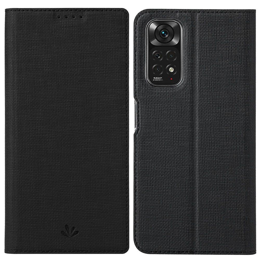 VILI DMX-serien för Xiaomi Redmi Note 11 4G (Qualcomm)/Note 11S 4G korthållare kollisionsskyddande PU-lädermobilfodral stativskyddande fodral