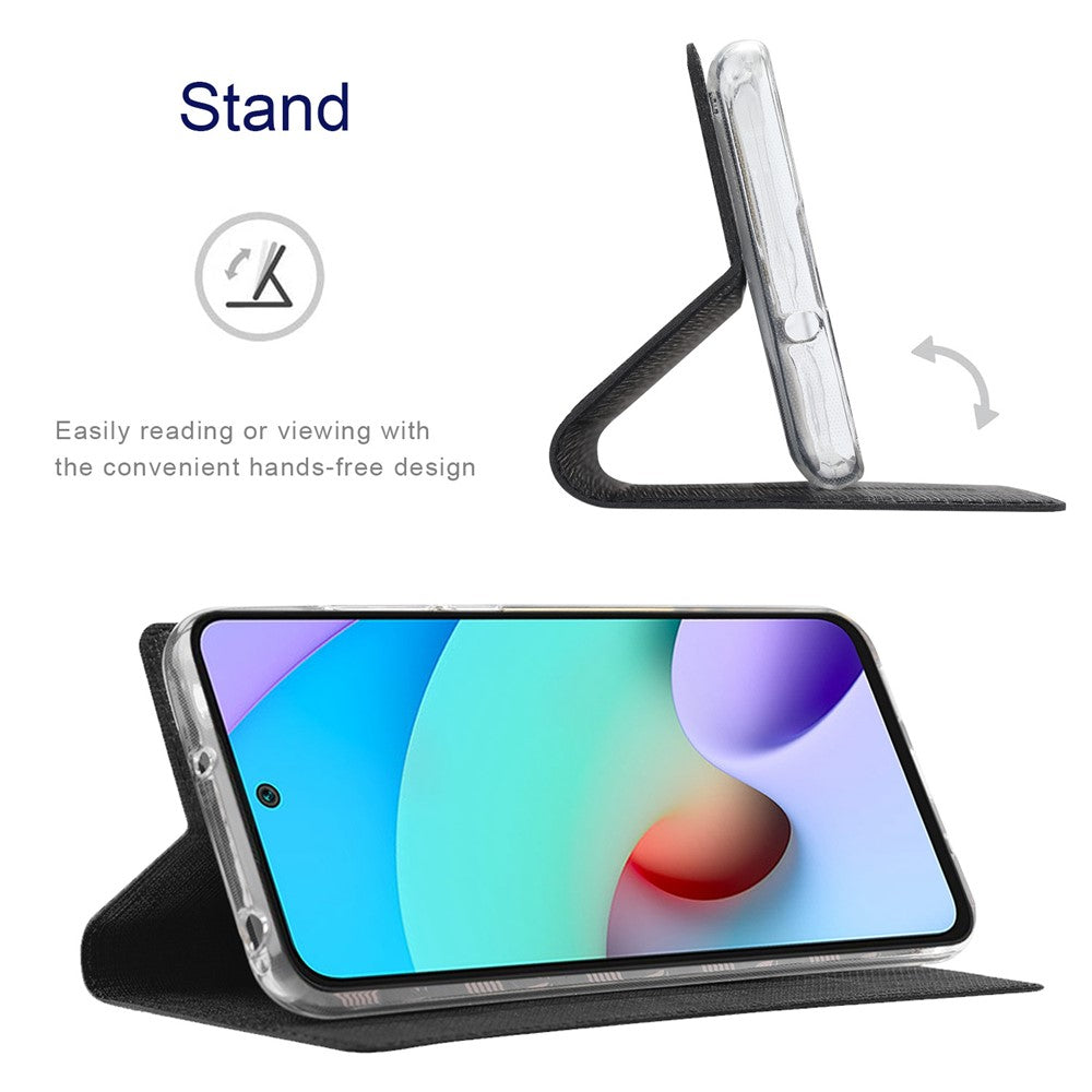 VILI DMX-serien för Xiaomi Redmi Note 11 4G (Qualcomm)/Note 11S 4G korthållare kollisionsskyddande PU-lädermobilfodral stativskyddande fodral