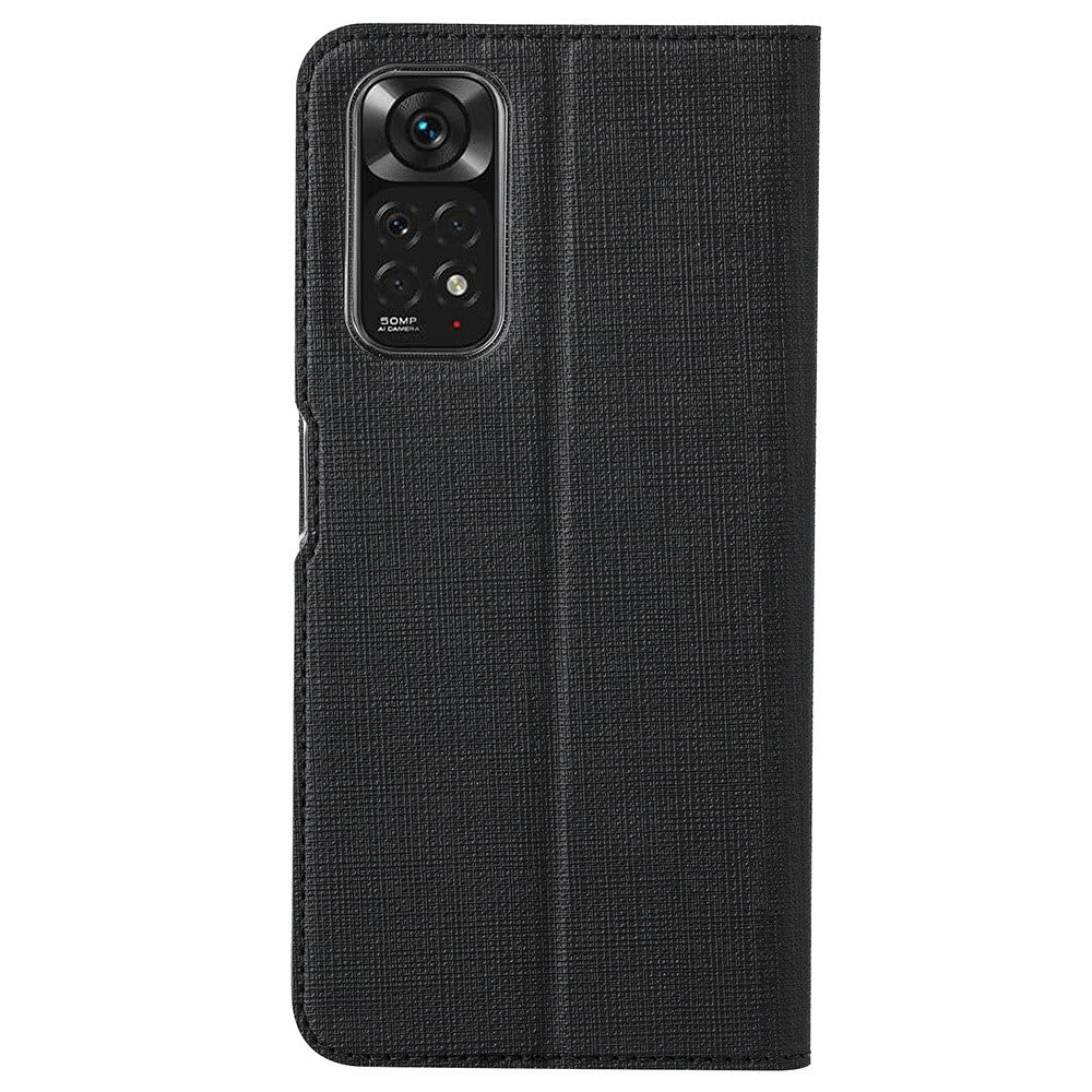 VILI DMX-serien för Xiaomi Redmi Note 11 4G (Qualcomm)/Note 11S 4G korthållare kollisionsskyddande PU-lädermobilfodral stativskyddande fodral