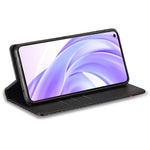 LC.IMEEKE För Xiaomi 11 Lite 5G NE/Mi 11 Lite 5G/4G Flip-plånboksfodral, PU-läder, kolfibertextur, stativ, magnetiskt, självabsorberande folio-mobilskal