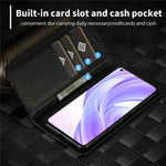 LC.IMEEKE För Xiaomi 11 Lite 5G NE/Mi 11 Lite 5G/4G Flip-plånboksfodral, PU-läder, kolfibertextur, stativ, magnetiskt, självabsorberande folio-mobilskal