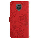 For Xiaomi Redmi Note 9 Pro/Note 9 Pro Max/Note 9S Butterfly Flower Imprinting Pattern Wallet Flip Case PU Leather Bookstyle Stand Magnetic Cove with Shoulder Strap