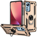 For Xiaomi 12/12X/12S 5G Phone Case, Anti-scratch Hard PC Soft TPU Protective Cover with Rotatable Ring Kickstand