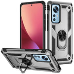Xiaomi 12/12X/12S 5G mobilskal, reptåligt hårt PC mjukt TPU-skyddsskal med roterbart ringstöd
