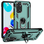 For Xiaomi Redmi Note 11S 4G/Note 11 4G (Qualcomm) Phone Case Anti-Scratch Shockproof Hard PC Soft TPU Protective Cover with Rotatable Ring Kickstand