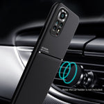 Xiaomi Redmi Note 11S 4G/Note 11 4G (Qualcomm) Ultratunt mobilskal med tryck i PU-läder + TPU-fodral med inbyggd magnetisk metallplåt