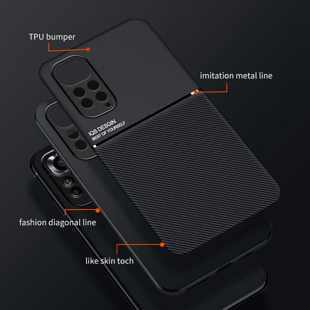 Xiaomi Redmi Note 11S 4G/Note 11 4G (Qualcomm) ultratyndt mobilcover med tryk i PU-læder + TPU-etui med indbygget magnetisk metalplade