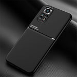 Xiaomi Redmi Note 11S 4G/Note 11 4G (Qualcomm) Ultratunt mobilskal med tryck i PU-läder + TPU-fodral med inbyggd magnetisk metallplåt