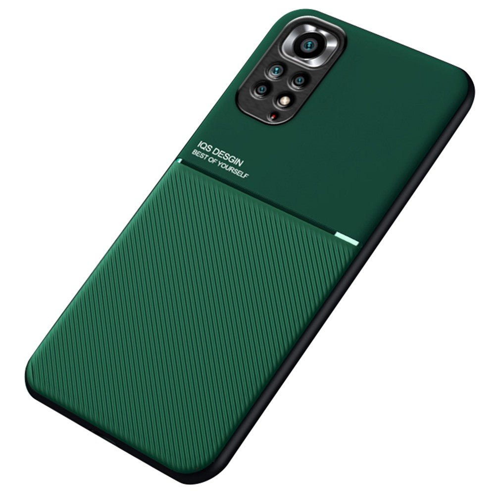 Xiaomi Redmi Note 11S 4G/Note 11 4G (Qualcomm) Ultratunt mobilskal med tryck i PU-läder + TPU-fodral med inbyggd magnetisk metallplåt