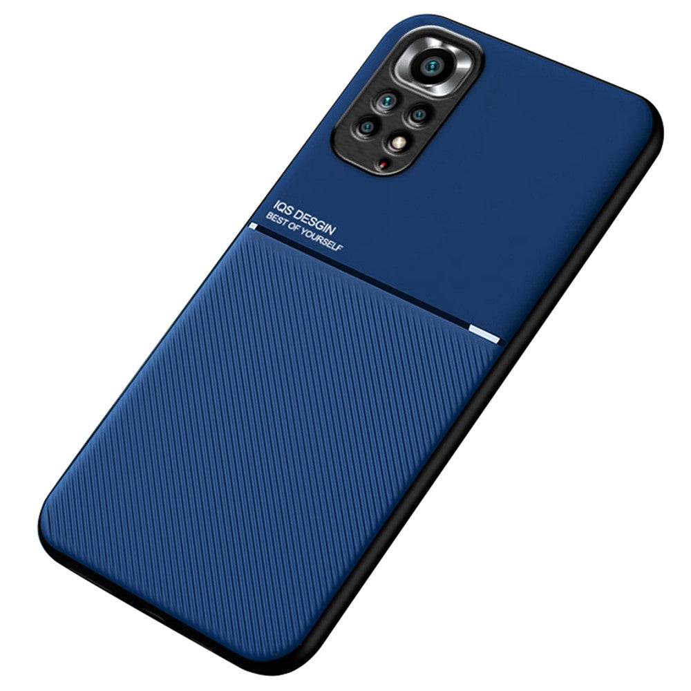 Xiaomi Redmi Note 11S 4G/Note 11 4G (Qualcomm) Ultratunt mobilskal med tryck i PU-läder + TPU-fodral med inbyggd magnetisk metallplåt