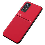 For Xiaomi 12/12X/12S 5G Car Mount Metal Sheet Imprinted Phone Case PU Leather + TPU Shockproof Cover