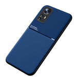 For Xiaomi 12 Pro 5G/12S Pro 5G/12 Pro (Dimensity) 5G Lines Imprinted PU Leather Slim Phone Case TPU Cover with Built-in Metal Sheet