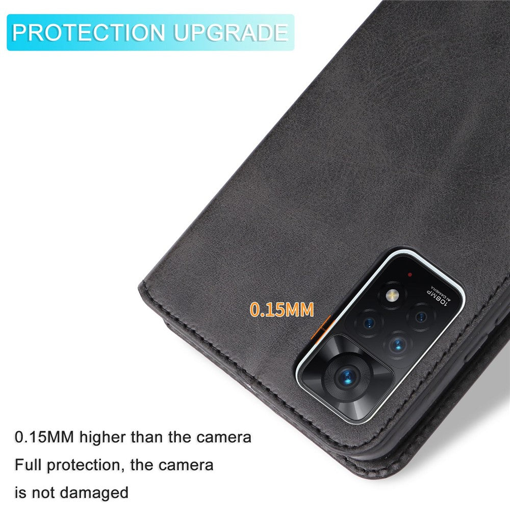 For Xiaomi Redmi Note 12 Pro 4G / 11 Pro 4G (MediaTek) / Note 11 Pro 5G (Qualcomm) / Note 11E Pro 5G PU Leather Wallet Cover Adjustable Stand Phone Case