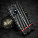 LC.IMEEKE Carbon Fiber Texture Leather Flip Case for Xiaomi 11T/11T Pro, Wallet Style Magnetic Auto-absorbed Stand View Protective Phone Cover