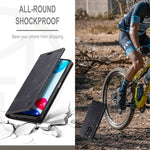 AUTSPACE A01-serien för Xiaomi Redmi Note 11 4G (Qualcomm)/Note 11S 4G PU-läderfodral RFID-blockerande plånboksfodral med fällbart skydd