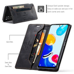 AUTSPACE A01 Series for Xiaomi Redmi Note 11 4G (Qualcomm)/Note 11S 4G PU Leather Case RFID Blocking Wallet Stand Flip Cover