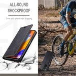 AUTSPACE A01-serien för Xiaomi Redmi Note 12 Pro 4G / 11 Pro 4G (MediaTek) / Note 11 Pro 5G (Qualcomm) Läderfodral RFID-blockerande stativskydd