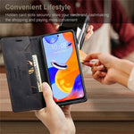 AUTSPACE A01-serien för Xiaomi Redmi Note 12 Pro 4G / 11 Pro 4G (MediaTek) / Note 11 Pro 5G (Qualcomm) Läderfodral RFID-blockerande stativskydd