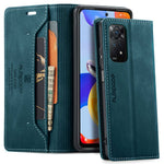 AUTSPACE A01-serien för Xiaomi Redmi Note 12 Pro 4G / 11 Pro 4G (MediaTek) / Note 11 Pro 5G (Qualcomm) Läderfodral RFID-blockerande stativskydd