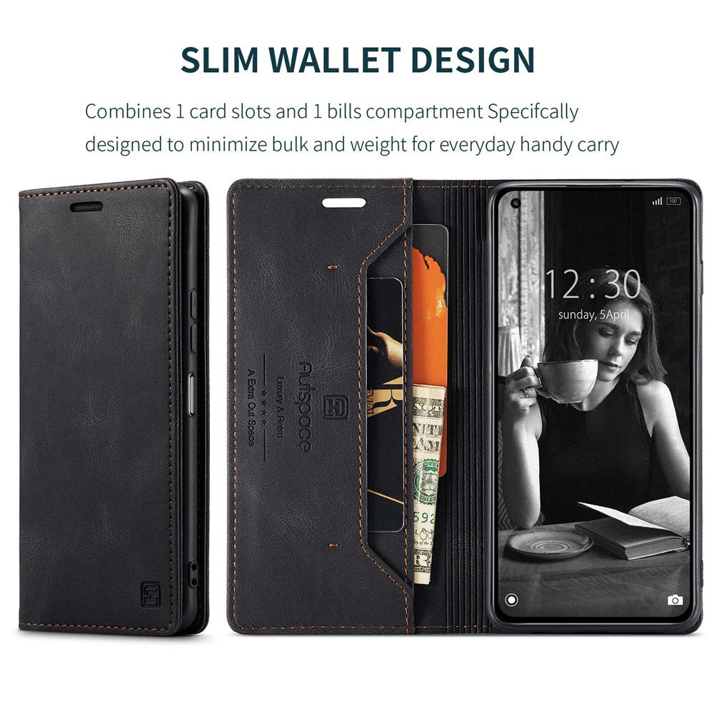 AUTSPACE A01 Series for Xiaomi Mi 11 Lite 4G/5G/11 Lite 5G NE PU Leather Case RFID Blocking Wallet Stand Flip Cover