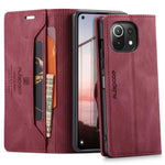 AUTSPACE A01 Series for Xiaomi Mi 11 Lite 4G/5G/11 Lite 5G NE PU Leather Case RFID Blocking Wallet Stand Flip Cover