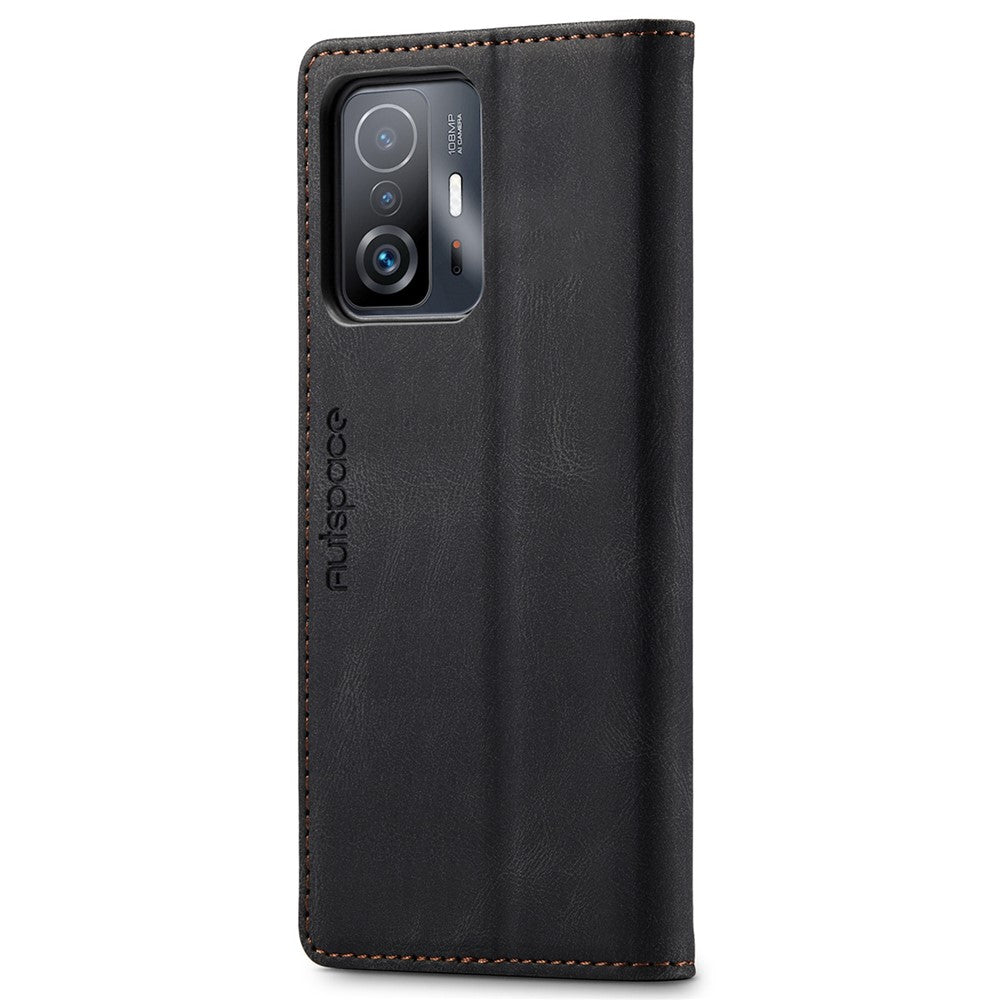 AUTSPACE A01 Series for Xiaomi 11T/11T Pro PU Leather Case RFID Blocking Vintage Wallet Stand Flip Cover