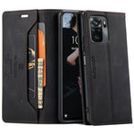 AUTSPACE A01 Series for Xiaomi Poco M5s 4G / Redmi Note 10 4G / Redmi Note 10S 4G PU Leather Case RFID Blocking Wallet Stand Flip Cover