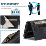 AUTSPACE A01 Series for Xiaomi Poco M5s 4G / Redmi Note 10 4G / Redmi Note 10S 4G PU Leather Case RFID Blocking Wallet Stand Flip Cover