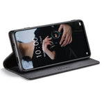 AUTSPACE A01 Series for Xiaomi Poco M5s 4G / Redmi Note 10 4G / Redmi Note 10S 4G PU Leather Case RFID Blocking Wallet Stand Flip Cover