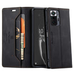 AUTSPACE A01 Series for Xiaomi Redmi Note 10 Pro 4G (India)/(Global)/Note 10 Pro Max Leather Case RFID Blocking Wallet Stand Flip Cover