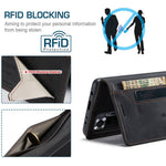 AUTSPACE A01 Series for Xiaomi Redmi Note 10 Pro 4G (India)/(Global)/Note 10 Pro Max Leather Case RFID Blocking Wallet Stand Flip Cover
