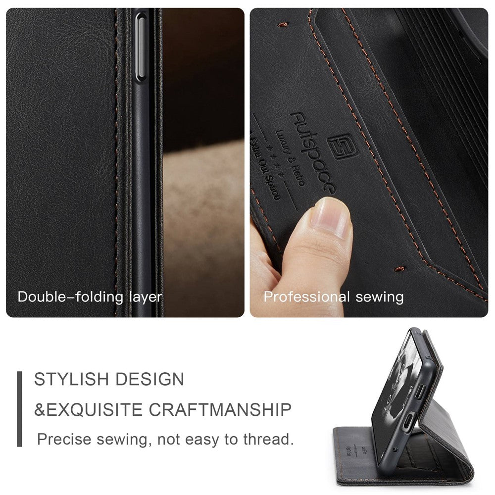 AUTSPACE A01 Series for Xiaomi Redmi Note 10 Pro 4G (India)/(Global)/Note 10 Pro Max Leather Case RFID Blocking Wallet Stand Flip Cover