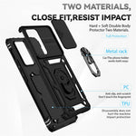 Xiaomi 12 Pro 5G/12S Pro 5G/12 Pro (Dimensity) 5G Stötsäkert mobilskyddsskal Ringstativ Hybrid PC + TPU-skal med Skjutbart Kameraskyddsfodral