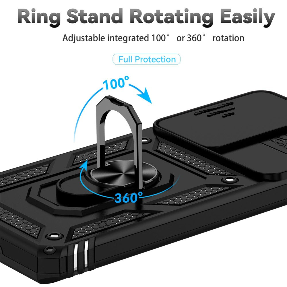 Xiaomi 12 Pro 5G/12S Pro 5G/12 Pro (Dimensity) 5G Stötsäkert mobilskyddsskal Ringstativ Hybrid PC + TPU-skal med Skjutbart Kameraskyddsfodral