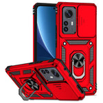 Xiaomi 12 Pro 5G/12S Pro 5G/12 Pro (Dimensity) 5G Stötsäkert mobilskyddsskal Ringstativ Hybrid PC + TPU-skal med Skjutbart Kameraskyddsfodral