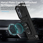 For Xiaomi 12X/12/12S 5G Ring Holder Kickstand Hybrid PC + TPU Shockproof Mobile Phone Protection Case Bag with Slide Camera Protection Shell