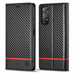 LC.IMEEKE Läderfodral i kolfiberstruktur med bokmönster till Xiaomi Redmi Note 12 Pro 4G / Note 11 Pro 4G (Mediatek) / Note 11 Pro 5G (Qualcomm), Magnetiskt, självabsorberande plånboksfodral med stativ