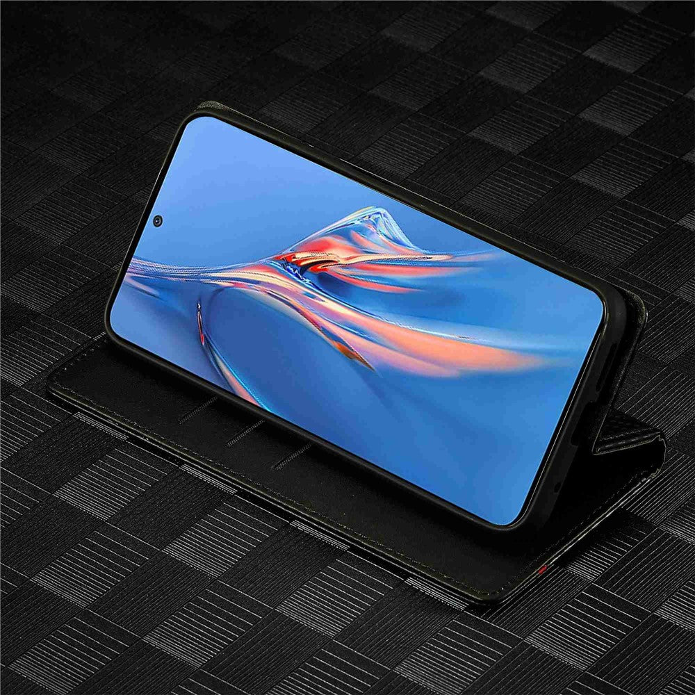 LC.IMEEKE Läderfodral i kolfiberstruktur med bokmönster till Xiaomi Redmi Note 12 Pro 4G / Note 11 Pro 4G (Mediatek) / Note 11 Pro 5G (Qualcomm), Magnetiskt, självabsorberande plånboksfodral med stativ
