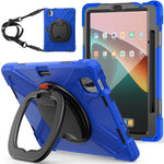 For Xiaomi Pad 5 / Pad 5 Pro 11" Rotary Kickstand Case PC + Silicone Shockproof Protective Tablet Cover with Shoulder Strap