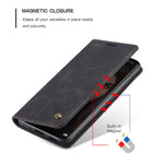 CASEME 013-serien multifunktionelt mobilcover til Xiaomi 12 Pro 5G/12S Pro 5G/12 Pro (Dimensity) 5G, selvklæbende PU-læderpung, foldbart stativcover