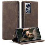 CASEME 013-serien multifunktionelt mobilcover til Xiaomi 12 Pro 5G/12S Pro 5G/12 Pro (Dimensity) 5G, selvklæbende PU-læderpung, foldbart stativcover