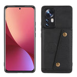 Xiaomi 12 Pro 5G/12S Pro 5G/12 Pro (Dimensity) 5G Reptåligt stativ Kortfack Design PU-läderbelagt TPU Mobilskal med inbyggd metallplåt