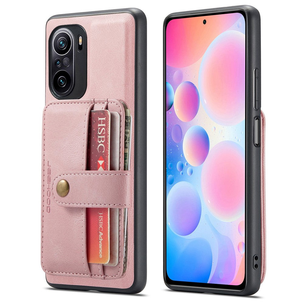 JEEHOOD For Xiaomi Redmi K40/K40 Pro/Mi 11i/Poco F3 Anti-Scratch Wallet Case Shockproof Phone Cover RFID Blocking Protector Support Wireless Charging